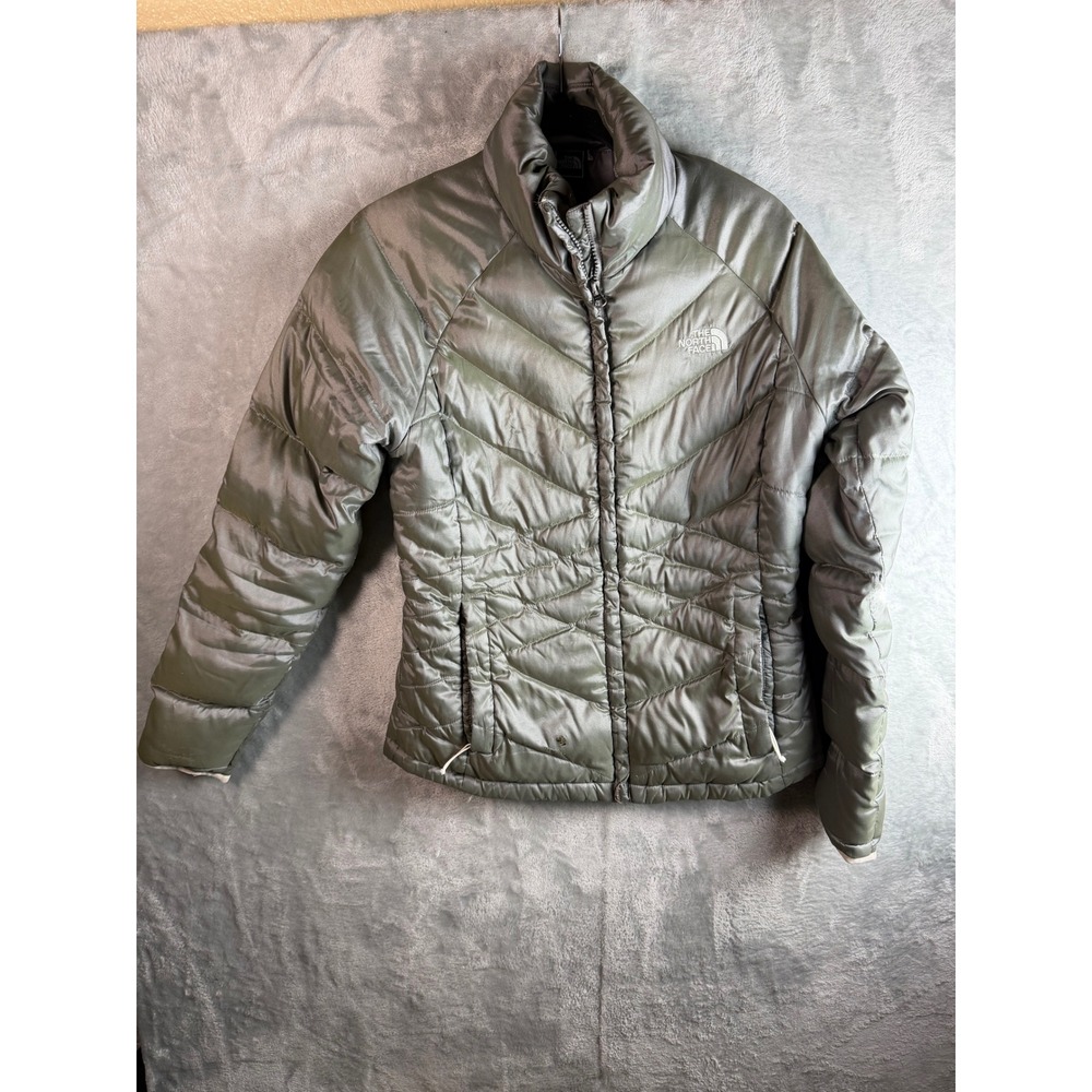 THE NORTH FACE Jacket Womens M Olive Green 600 Down Puffer Flawed
